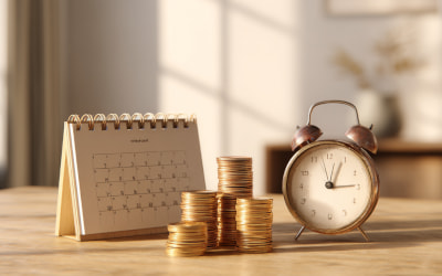 календарь, монеты и часы